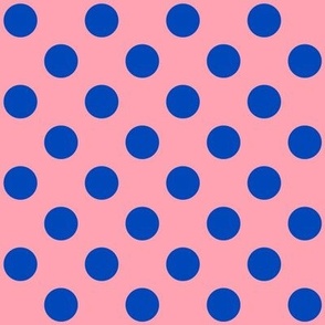 Polka Dots // medium print // Big Top Blue Dots on Cotton Candy