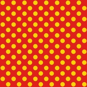 Polka Dots // small print // Sunshine Swirl Dots on Funhouse Red