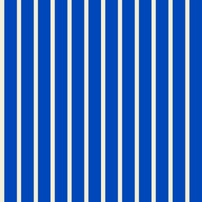 Spaced Vertical Stripes // small print // Carousel Cream Lines on Big Top Blue