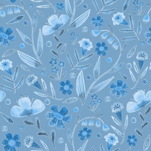 Sweet blue florals block