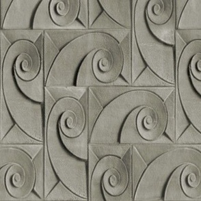 Art Deco Fibonacci Tiles in Regency Sage - Coordinate