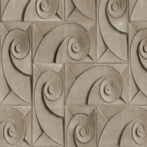 Art Deco Fibonacci Tiles in Regency Linen - Coordinate