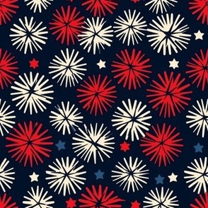 Patriotic Stars and Fireworks