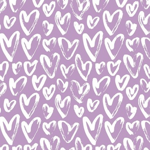Purple lilac hearts Valentines Day