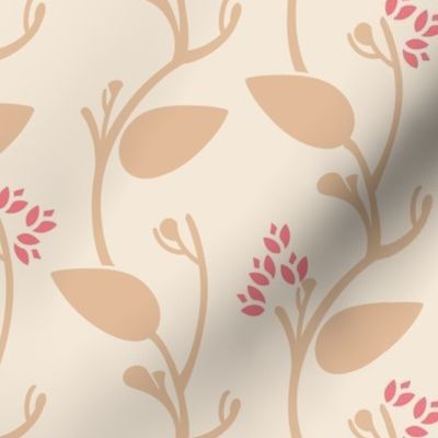 [Medium] Wild Flowers Vines on pink neutral