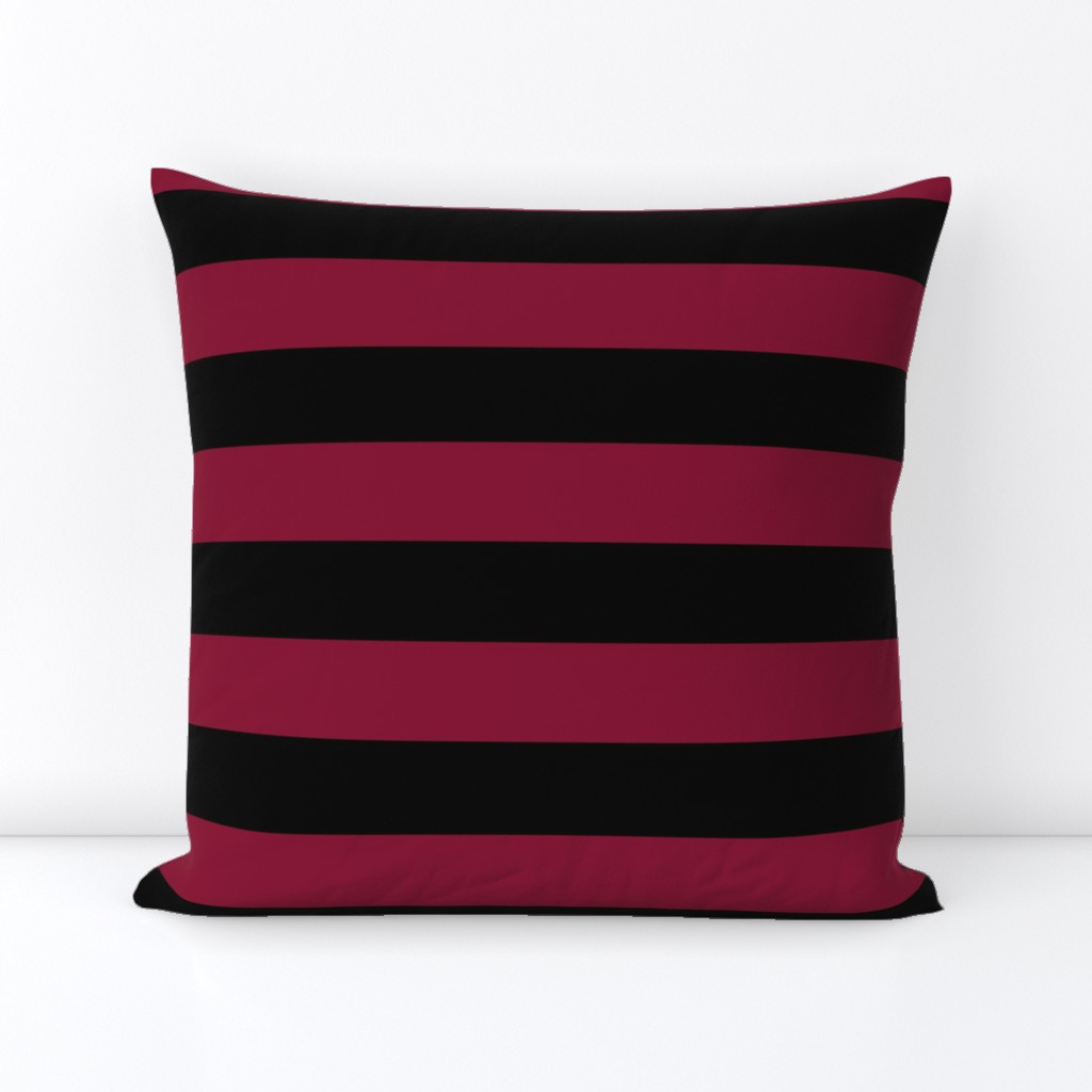 2 Inch Two Tone Horizontal Stripes red rose and black