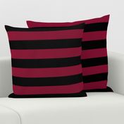 2 Inch Two Tone Horizontal Stripes red rose and black