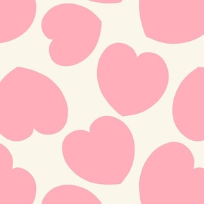 pink-hearts-on-cream-16x16 Valentines day, hearts, pink hearts, big hearts, large print
