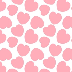 pink-hearts-on-white-8x8 pink hearts, girl fabric, Valentines day dress, Valentine fabric, pink, white 