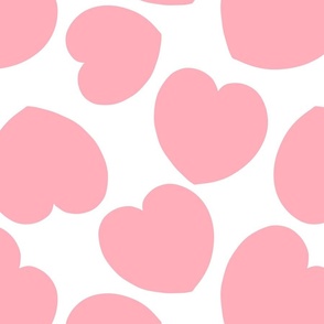 pink-hearts-on-white-16x16 hand drawn pink hearts on a white background, pink, white, girls, valentine, valentines day fabric