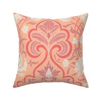 Mughal jali pattern/elegant/intricate  floral/peach fuzz