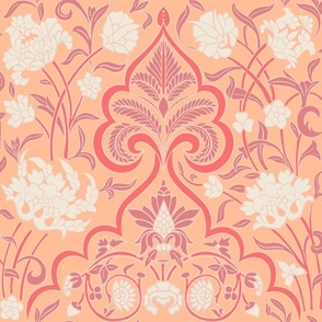 Mughal jali pattern/elegant/intricate  floral/peach fuzz