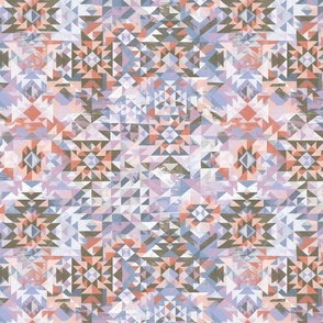 intangible mirage abstract hand drawn diamond facet checker cheater quilt 12"