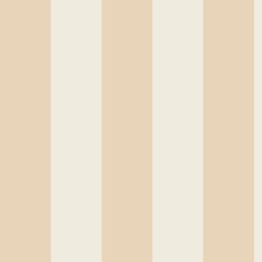 Jumbo Beige awning stripe, wide thick striped wallpaper in classic timeless tones
