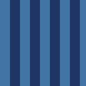 Regal stripes in trending modern rich indigo blue, mid blue  awning stripes