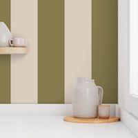 wide circus awning stripe | olive green brown creamy grey