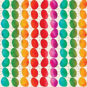 Colorful Dots - Vertical Lines, 12-inch repeat
