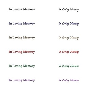 In Loving Memory labels 1