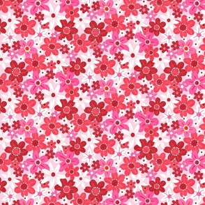 Pink and red all over Floral Medium - 7”