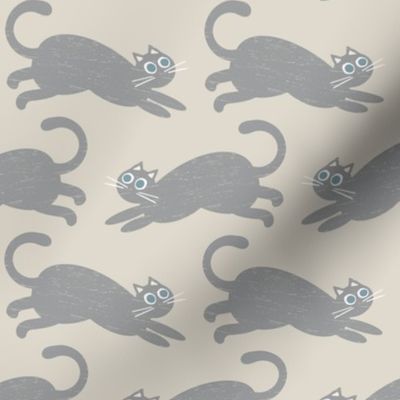 silly running cats gray | medium