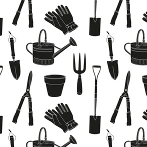 Gardening Tools Black &  White