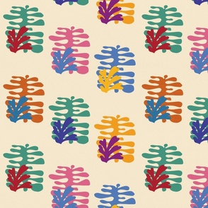 Matisse Inspired Organic Shapes - Seaweed, 12-inch repeat