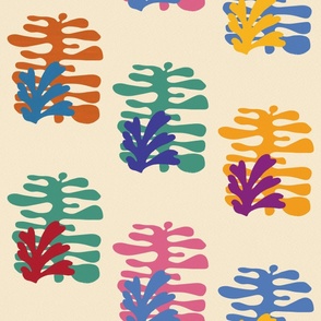 Matisse Inspired Organic Shapes - Seaweed, 24-inch repeat