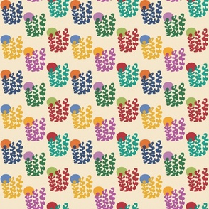 Matisse Inspired Organic Shapes - Seaweed and Sun, 6-inch repeat