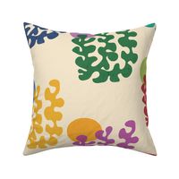Matisse Inspired Organic Shapes - Seaweed and Sun, 24-inch repeat