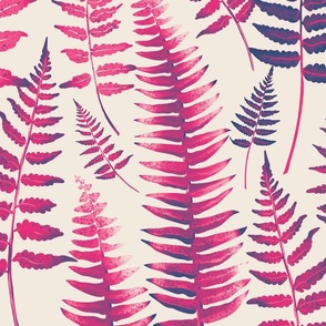 Purple Fern leaves on a white background