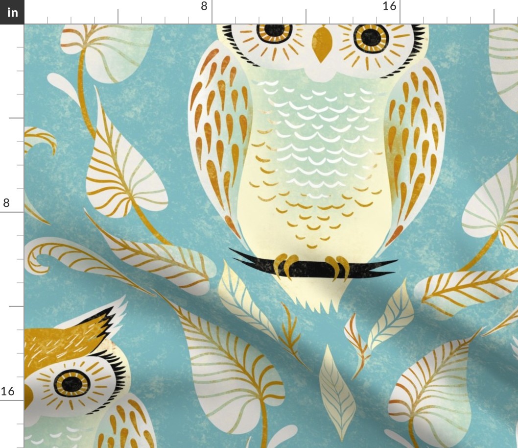 snow owl damask // large