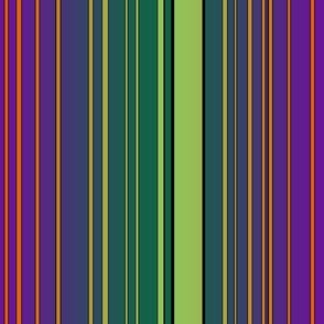 Orange, purple and green stripes design