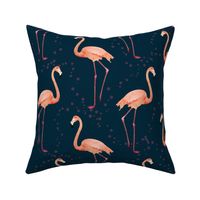 Flamingo Pattern Navy 