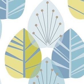 Mid-Century Modern Leaves Large Scale