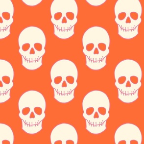 Skull pattern in Pink, Orange and Cream 