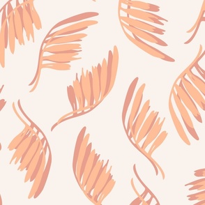Abstract Leaf Pattern in Peach Fuzz color on light background