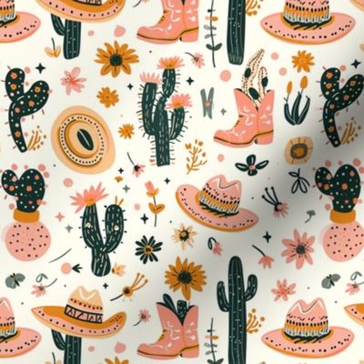 Western theme pattern pink cowgirl 