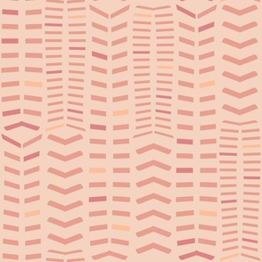 Herringbone Geometric Pattern in pastel pink and peach fuzz