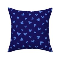 M – Blue Valentines Love Hearts - Navy Ditsy Tossed Blender Pattern