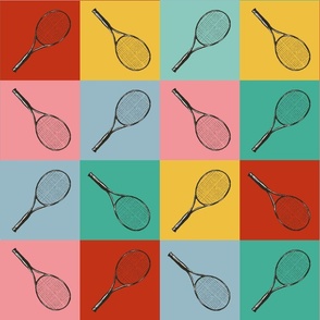 Tennis Sport Racket in Warhol Style