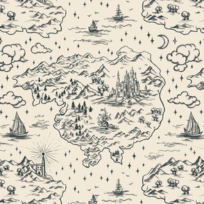 cartography. fantasy world map. creme