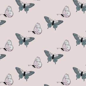 Butterfly Romance Mauve Background 12