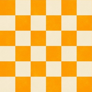 Checker - 3" squares - orange and cream 