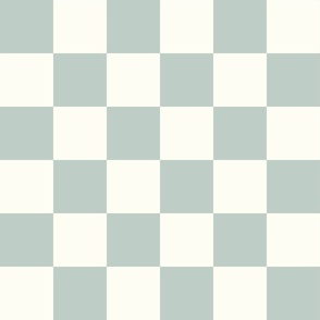 Checker - 3" square - soft blue and natural 