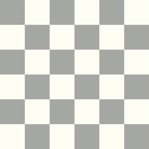Checker - 3" squares - silver gray and natural 