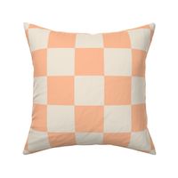 Checker - 3" squares - peach fuzz and pristine 