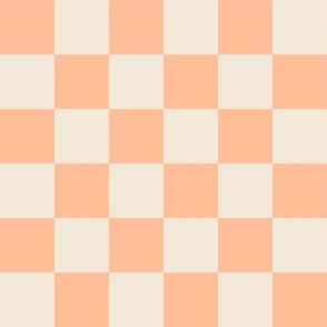 Checker - 3" squares - peach fuzz and pristine 