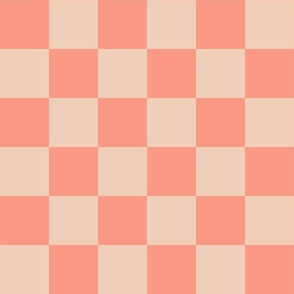 Checker - 3" squares - peach pink and peach purée