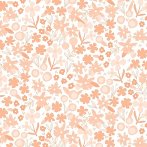 Peach Fuzz Floral Garden | Pantone 2024 | Small Scale ©designsbyroochita