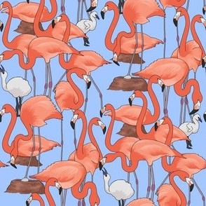 Flamingo Nursery - Blue (Small)